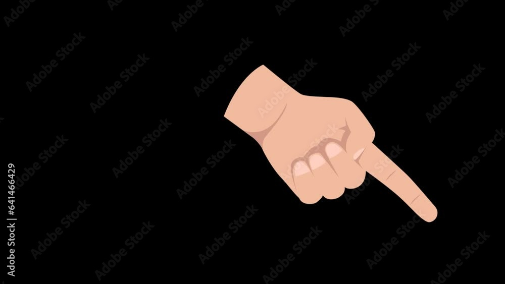 Hand pointing with transparent background - Cartoon flat design finger ...