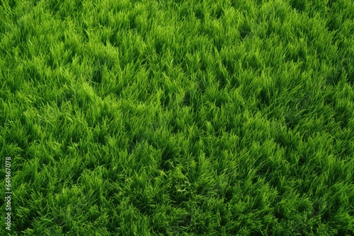 Wide format background image of green carpet of neatly trimmed grass