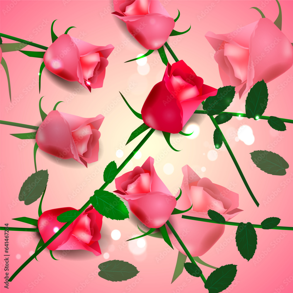 Romantic roses on a delicate background . seamless pattern Romantic roses on a delicate background . seamless pattern
