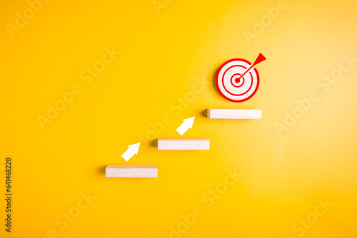 Target goal icon on background, Successful business strategy, Financial plan, Business growth management, Business workflow development, Quality control assessment, Economic improvement