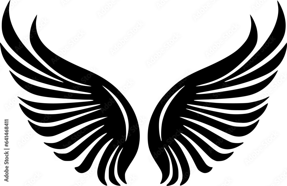 Obraz premium Angel Wings | Minimalist and Simple Silhouette - Vector illustration
