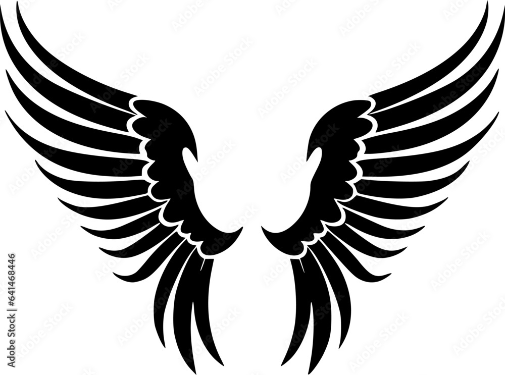 Obraz premium Angel Wings | Minimalist and Simple Silhouette - Vector illustration