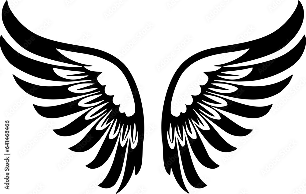 Obraz premium Angel Wings | Minimalist and Simple Silhouette - Vector illustration