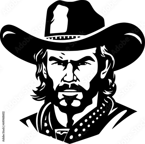 Cowboy | Black and White Vector illustration