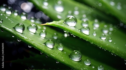 Green grass with water drops. Beauty and purity of environment. Illustration for banner, poster, cover, brochure or presentation.