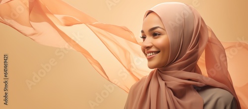 Young smiling Arab woman wearing hijab