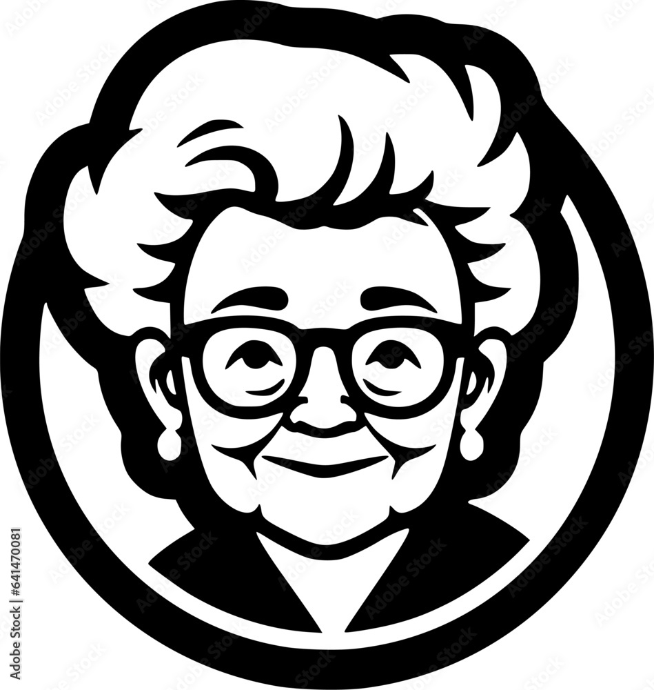 Grandma - High Quality Vector Logo - Vector illustration ideal for T-shirt graphic - obrazy, fototapety, plakaty 