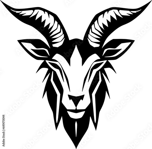 Goat | Black and White Vector illustration
