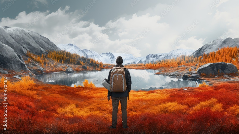 lone explorer standing amid the breathtaking polar wilderness