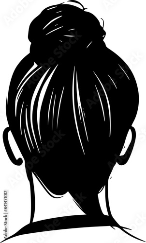 Messy Bun - Minimalist and Flat Logo - Vector illustration