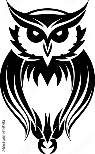 Owl   Black and White Vector illustration © CreativeOasis