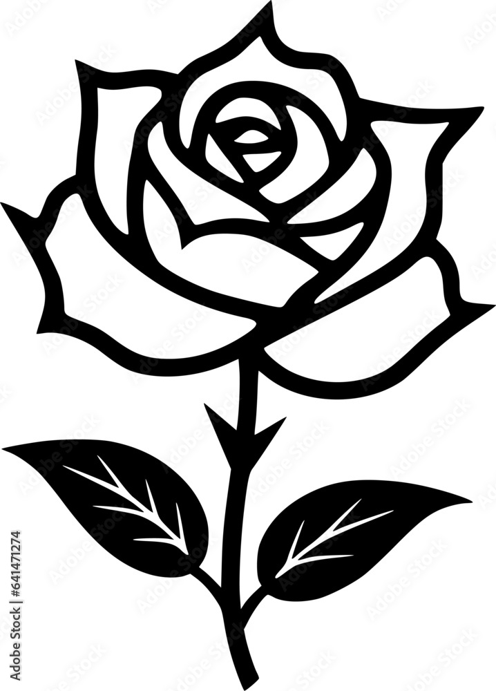 Rose | Black and White Vector illustration Rose | Black and White Vector illustration