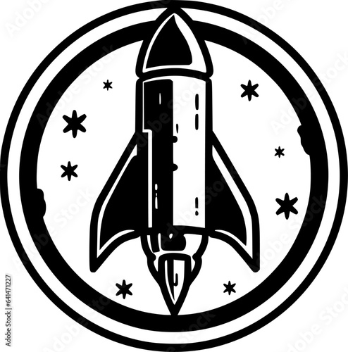 Rocket - Minimalist and Flat Logo - Vector illustration