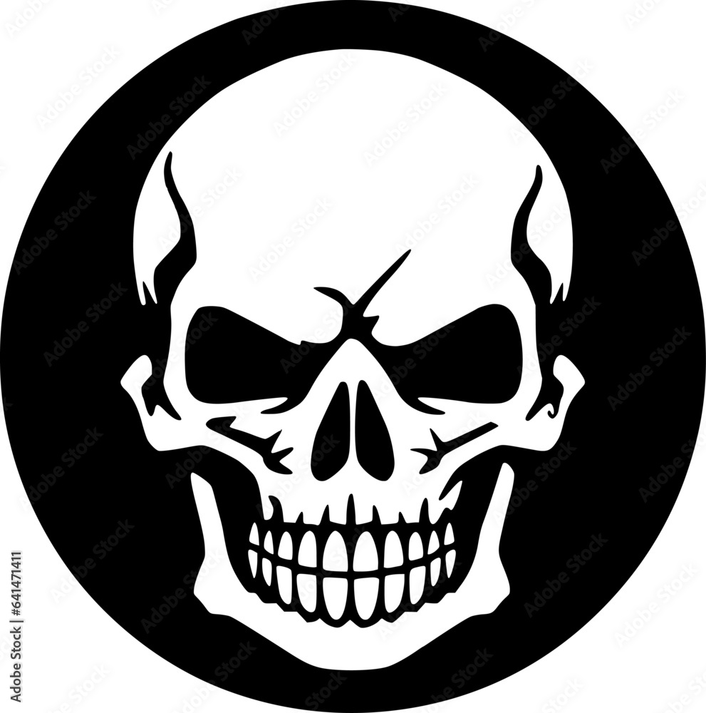 Fototapeta premium Skull | Minimalist and Simple Silhouette - Vector illustration