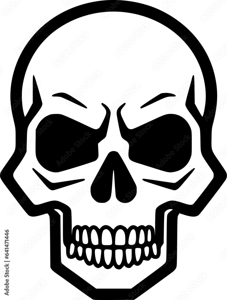 Skull - Black and White Isolated Icon - Vector illustration