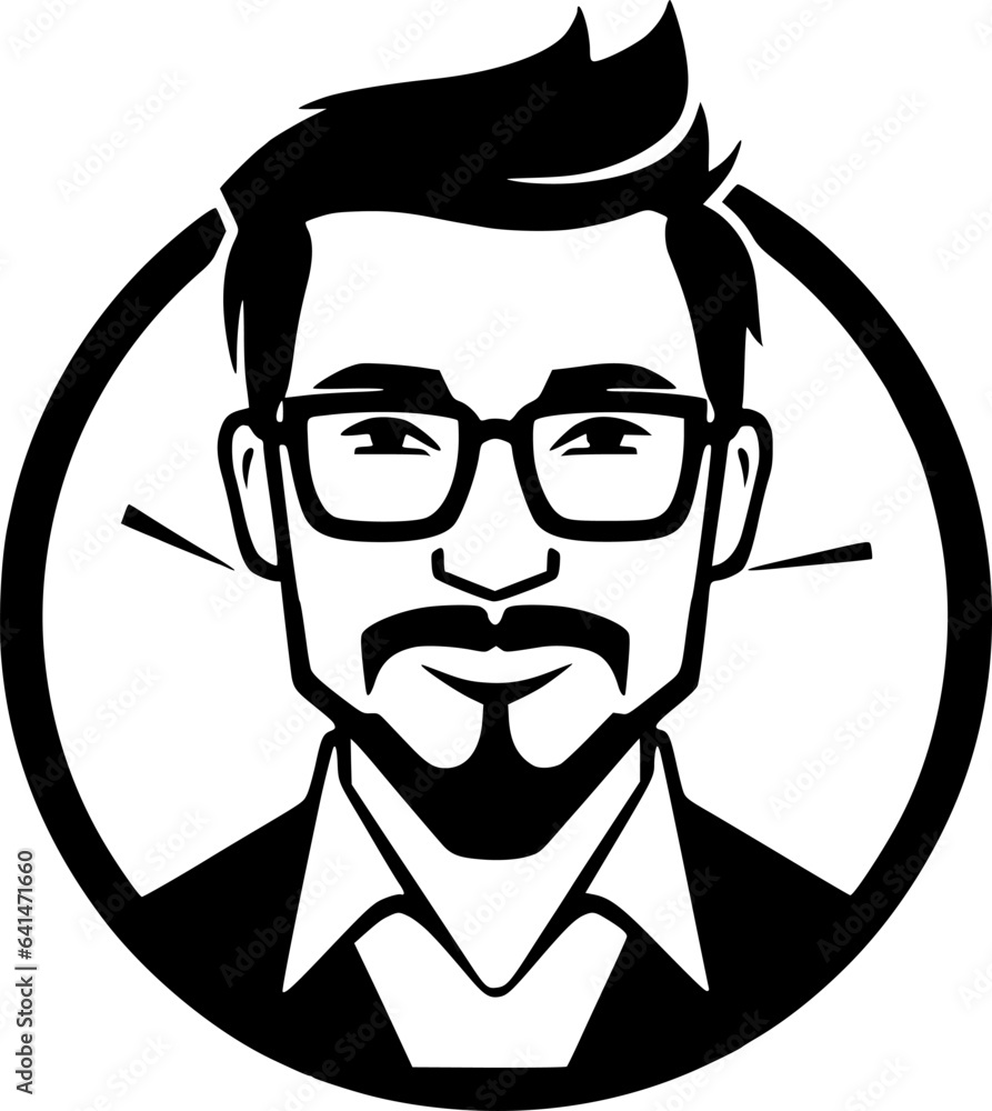 Teacher | Black and White Vector illustration Teacher | Black and White Vector illustration