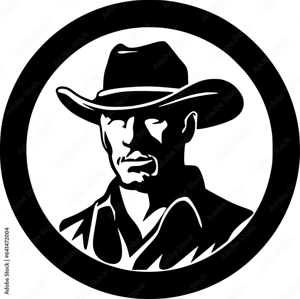 Western | Black and White Vector illustration Western | Black and White Vector illustration