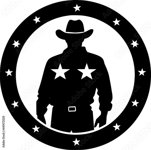 Western | Black and White Vector illustration