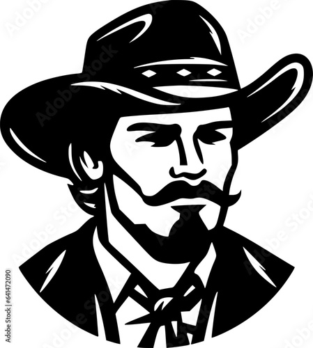 Western - Black and White Isolated Icon - Vector illustration