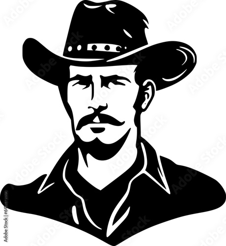 Western - Black and White Isolated Icon - Vector illustration