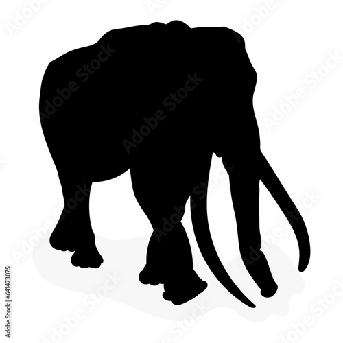 Fototapeta Naklejka Na Ścianę i Meble -  Silhouette image of a black elephant on a white background
