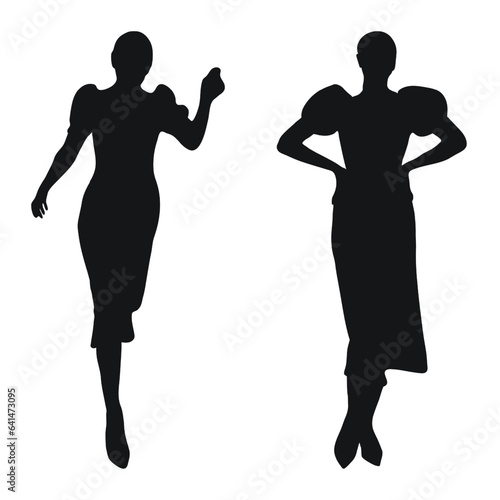 Image of female silhouettes. Woman, female, maiden, lass, lady, girl