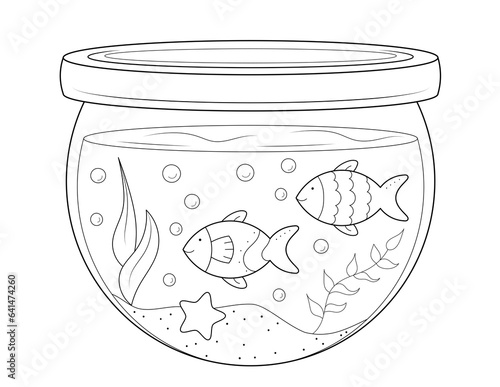 Foto fishbowl coloring page. you can print it on 8.5x11 inch paper
