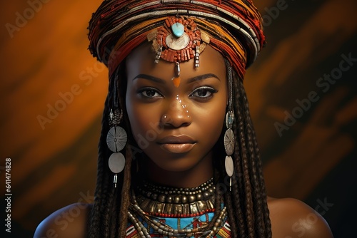 Young African Tribal teenage Girl Portrait