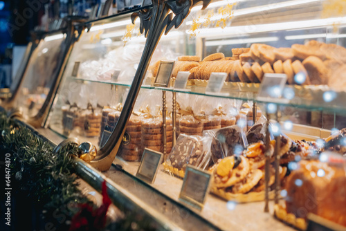 store counters in premium store. Shopping concept