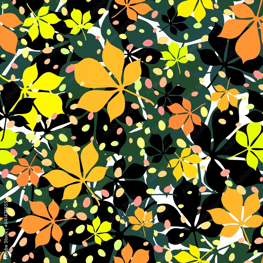 Autumn leaves seamless chestnut pattern for fabrics and wrapping paper and fabrics and fashion textiles