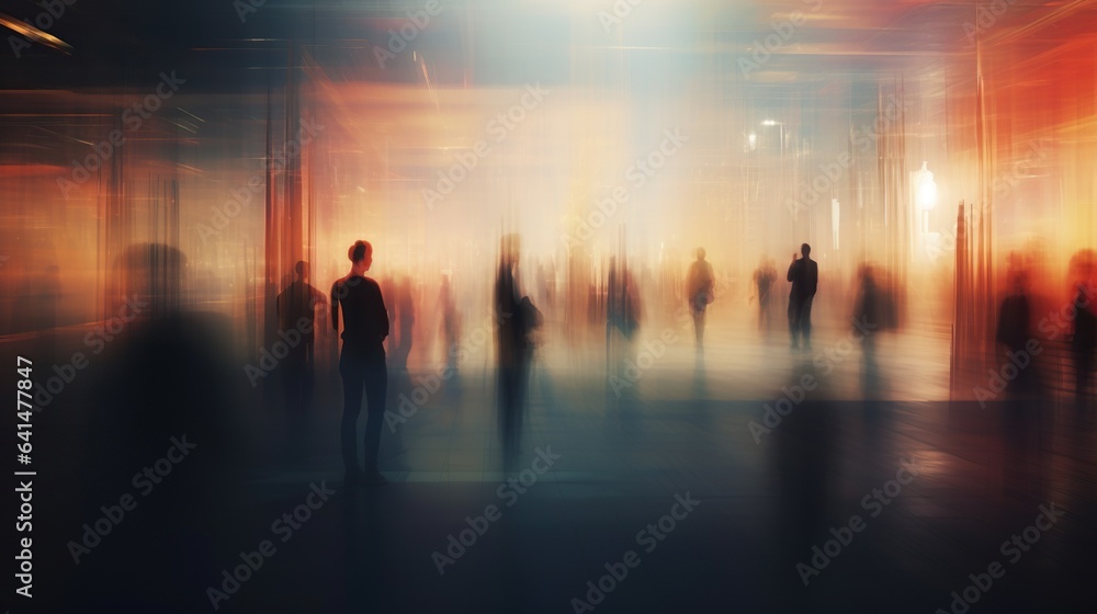 Artistic and abstract backgrounds with people motion blur 