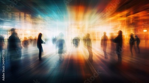 Artistic and abstract backgrounds with people motion blur 