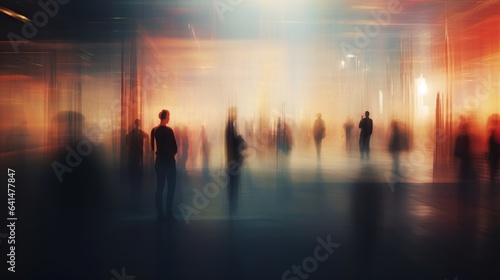 Artistic and abstract backgrounds with people motion blur 