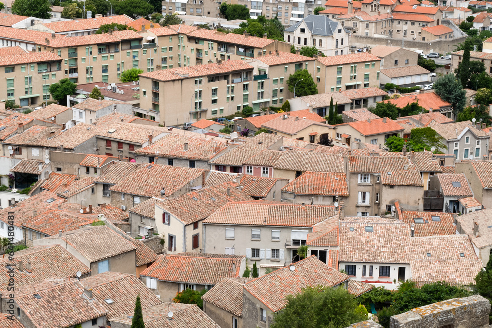 View on a Carcassone town from above