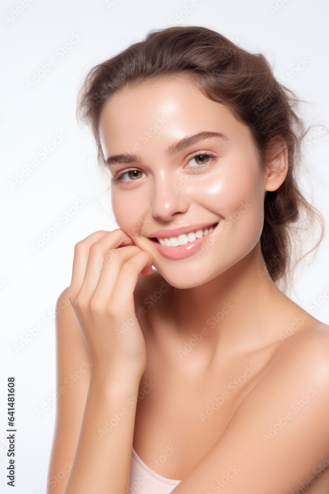 Beautiful young female model in concept of skin care Beautiful young female model in concept of skin care