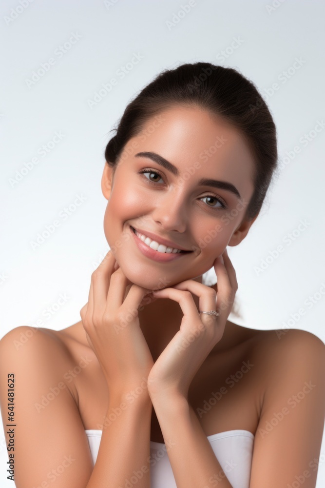 Beautiful young female model in concept of skin care Beautiful young female model in concept of skin care