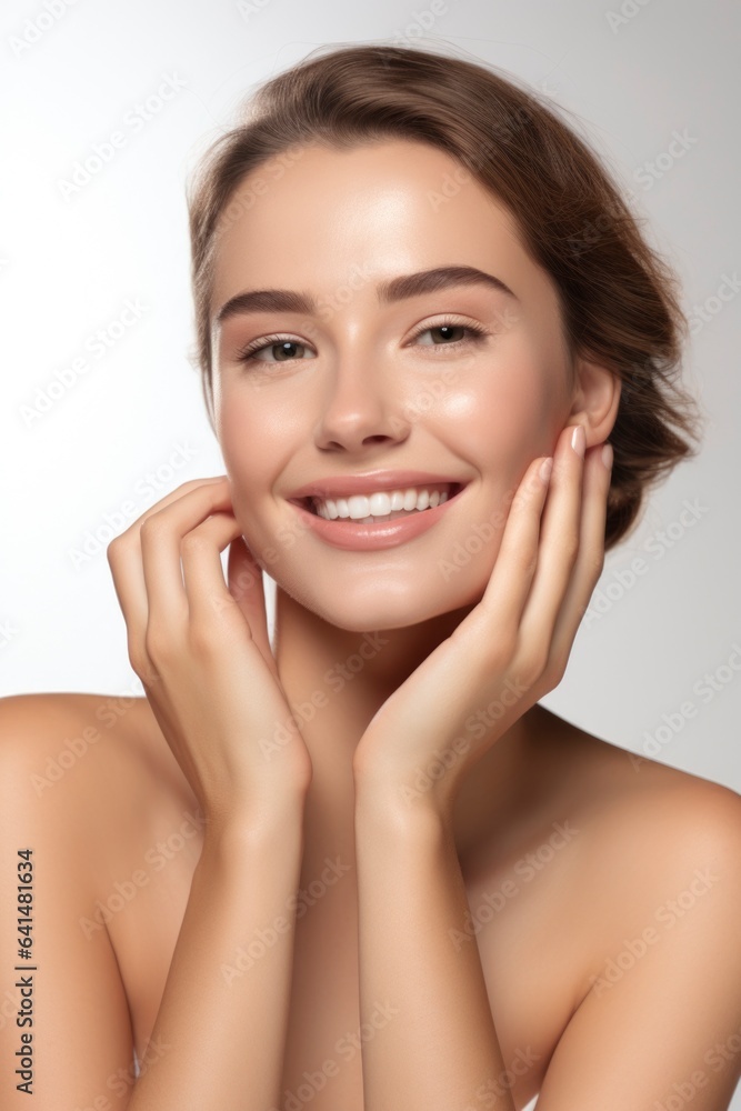 Beautiful young female model in concept of skin care Beautiful young female model in concept of skin care