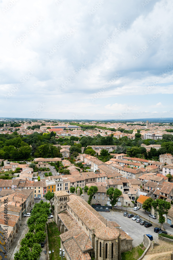 View on a Carcassone town from above