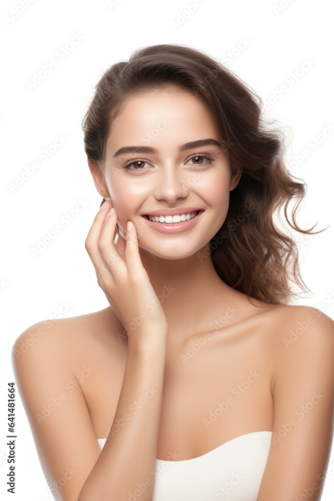 Beautiful young female model in concept of skin care