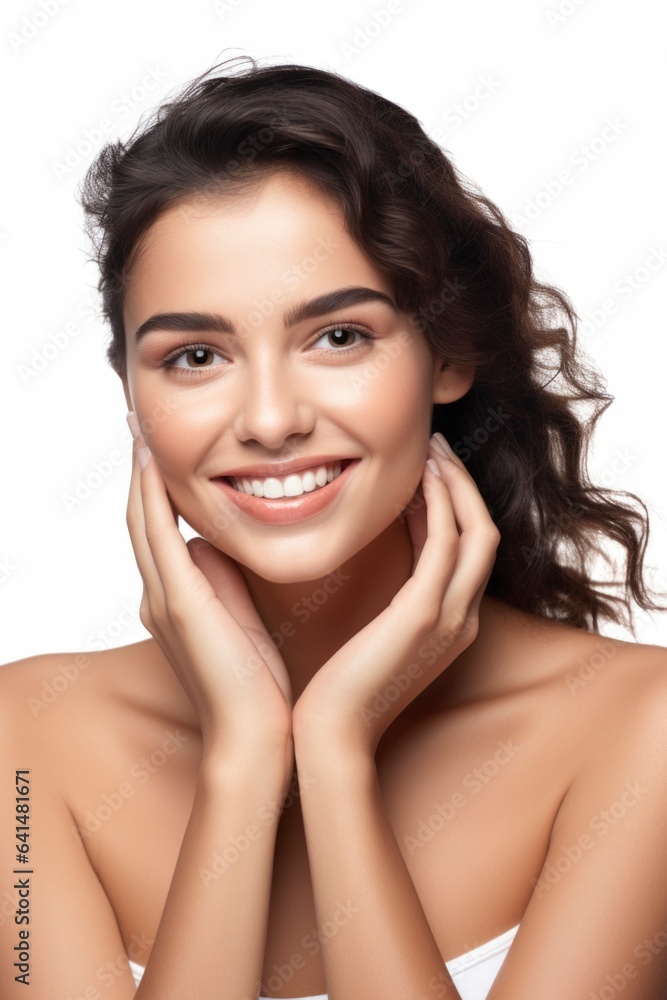 Beautiful young female model in concept of skin care Beautiful young female model in concept of skin care