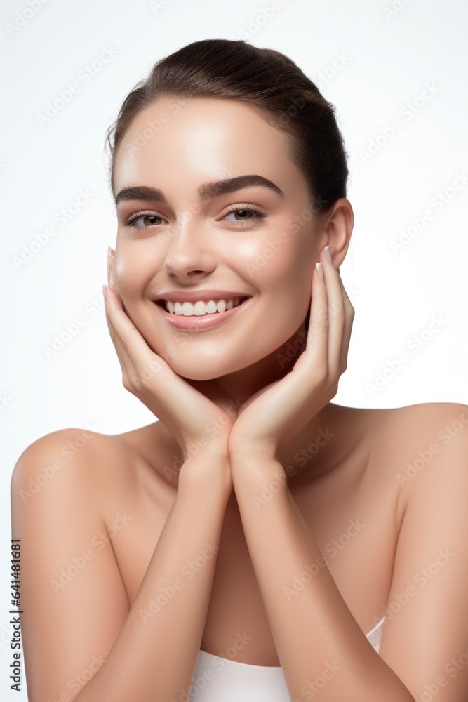 Beautiful young female model in concept of skin care Beautiful young female model in concept of skin care