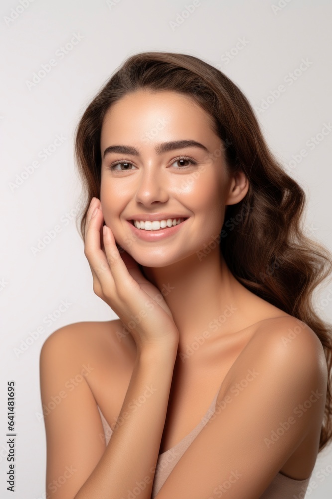 Beautiful young female model in concept of skin care Beautiful young female model in concept of skin care