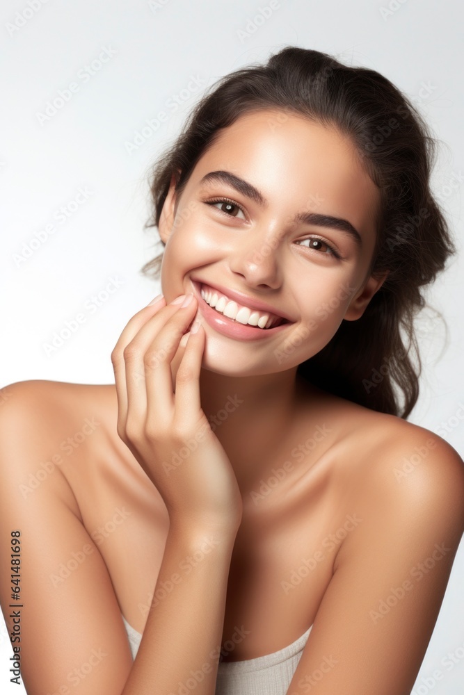 Beautiful young female model in concept of skin care Beautiful young female model in concept of skin care