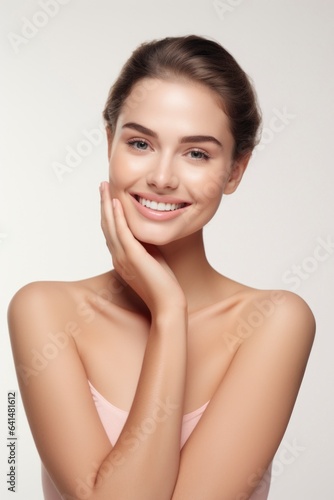 Beautiful young female model in concept of skin care