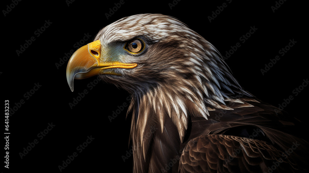 eagle head closeup with dark background generative ai eagle head closeup with dark background generative ai