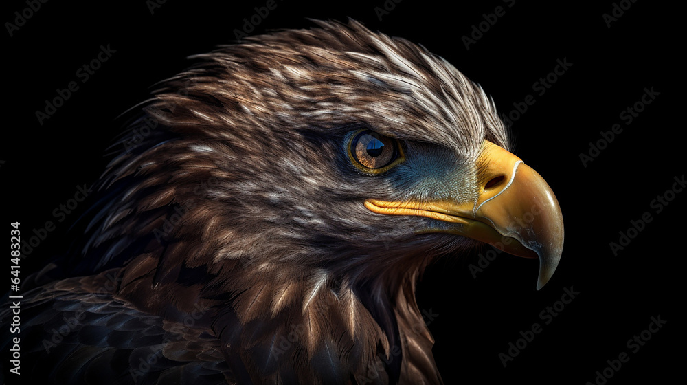 eagle head closeup with dark background generative ai eagle head closeup with dark background generative ai