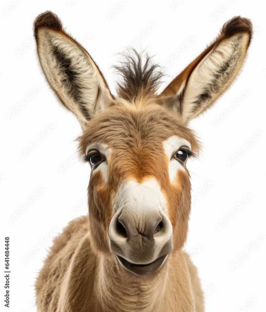 A curious donkey looking directly into the camera A curious donkey looking directly into the camera