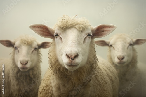 A close up on a couple sheep Generative AI