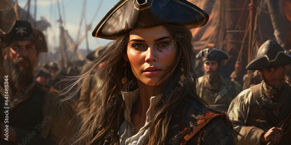 Fototapeta premium a woman wearing a pirate hat