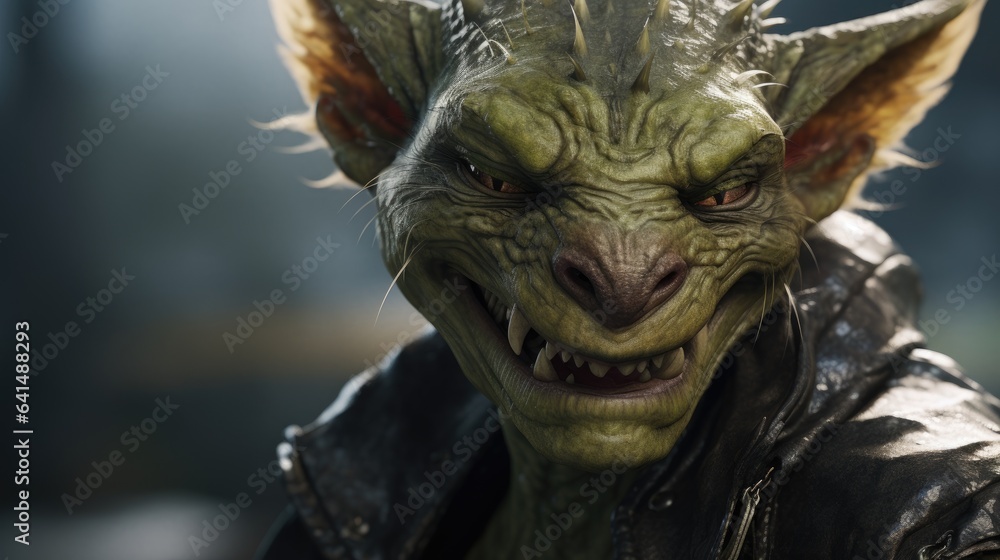 a green monster with sharp teeth a green monster with sharp teeth